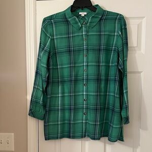 J. Jill Emerald Plaid Shirt